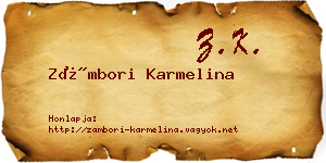 Zámbori Karmelina névjegykártya